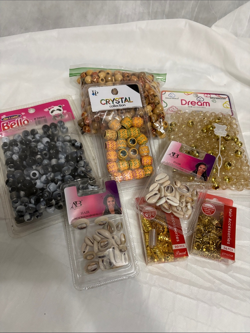 Assortment of Hair Beads bundle of 8 packs